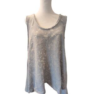 Anthropologie Maronie Distressed Tank Top - Size L - Light Blue